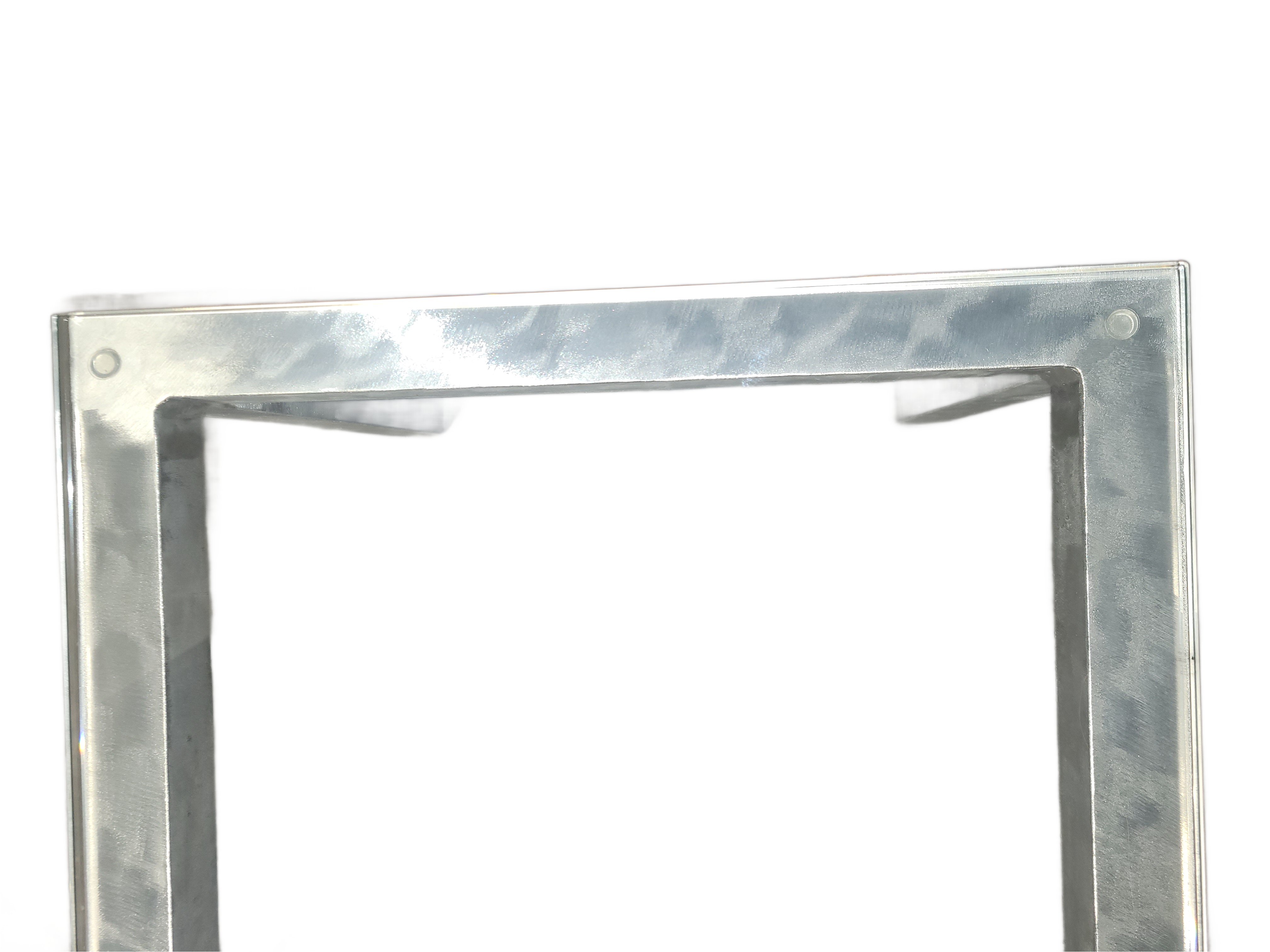 Aluminum and Tempered Glass Table - Image 1
